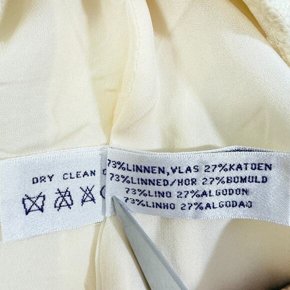 Ralph Lauren Collection Purple Label Linen Pencil Skirt 10 Vintage Cream Classic - Picture 5 of 11